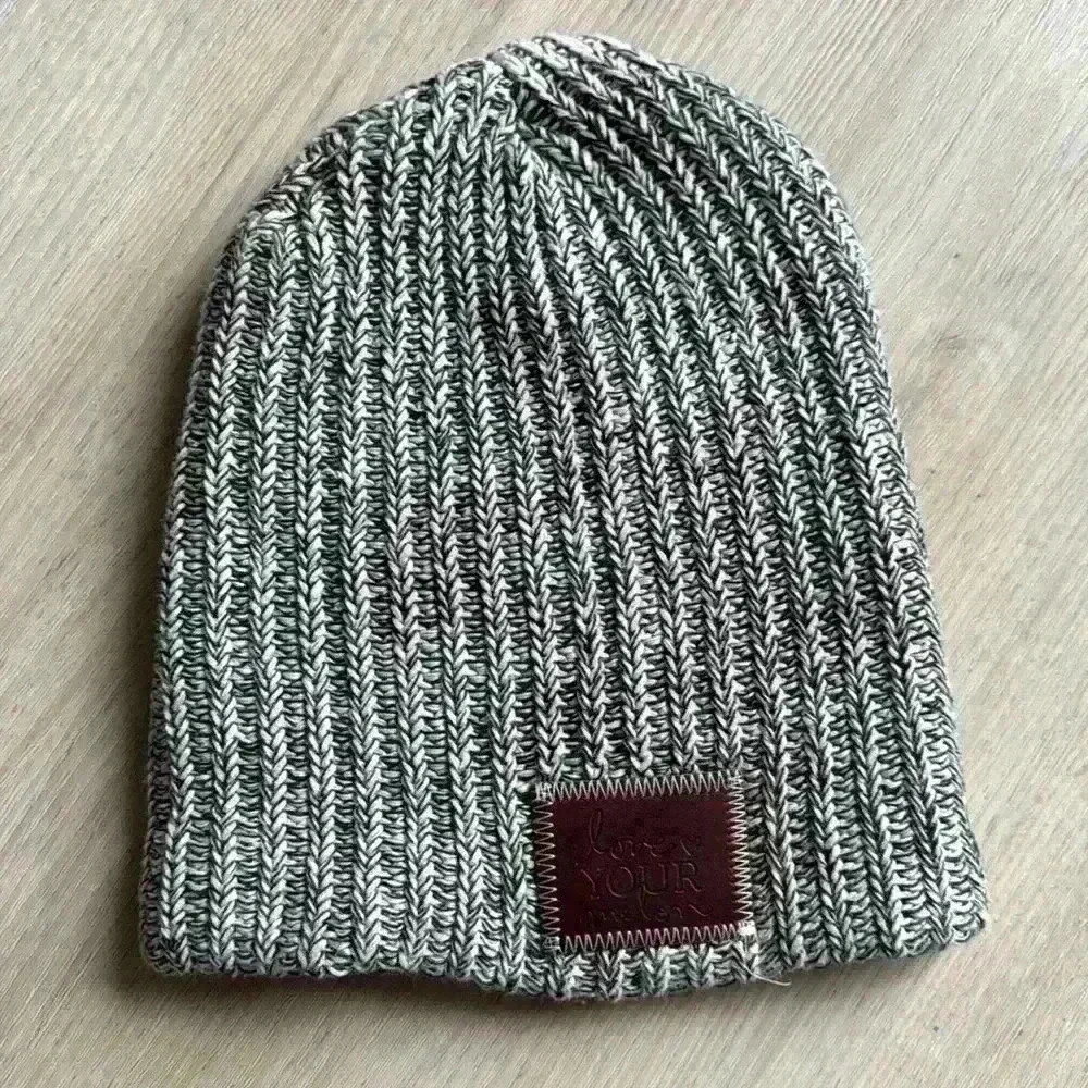 Love your melon black and white knit beanie
